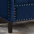 thumbnail image 5 of PORKISS Velvet Storage Bench, Upholstered Tufted Button Storage Ottoman with Nails Trim, Modern End of Bed Seat with Armrest for Living Room, Bedroom, Entryway, Navy, 5 of 9