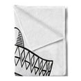thumbnail image 2 of Mexican Soft Flannel Fleece Blanket, Monochrome Concept of a Latin Hispanic Man Portrait with a Funny Mustache, Cozy Plush for Indoor and Outdoor Use, 50" x 70", Dark Grey and White, by Ambesonne, 2 of 5