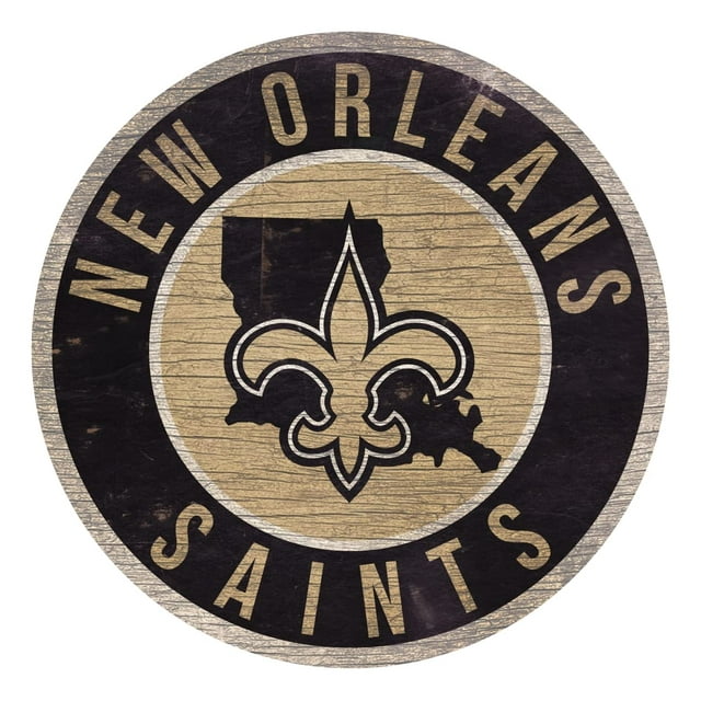 Fan Creations New Orleans Saints Wood Sign 12 Inch Round State Design