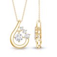 thumbnail image 3 of Rosec Jewels Lab Grown Diamond Pendant Cluster (EF-VS Quality) | Teardrop Necklace for Birthday, 14K Yellow Gold, 3 of 6