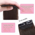 thumbnail image 4 of Benehair Clip in 100% Remy Human Hair Extensions Hair Pad Invisible Hairpiece Topper Thickened Soft Thin Hair Brown 3 Pieces, 4 of 10