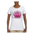 thumbnail image 2 of Wild Bobby Tougher Than Cancer Football Paint Splatters Breast Cancer Awareness Women Graphic Tee, White, Large, 2 of 6