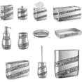thumbnail image 4 of Creative fragrance silver mosaic bathroom liquid soap dispenser - decorative lotion dispenser - shiny countertop soap and lotion dispenser, with durable metal pump (silver gray), 4 of 4