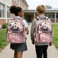 thumbnail image 4 of DISNIMO Panda Flower Print 17 Inch School Backpack for Kids Lightweight Bookbag with Front Pockets for Primary Elementary Middle School Students, 4 of 7