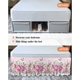 thumbnail image 7 of Watercolor Pink Floral Wrap Around Bed Skirts for Queen Bed 18" Drop,Bed Skirt with Adjustable Elastic Belt Dust Ruffle Bed Valance for Bedroom Hotel Spring Romantic Roses Butterfly Bed Frame Cover, 7 of 7