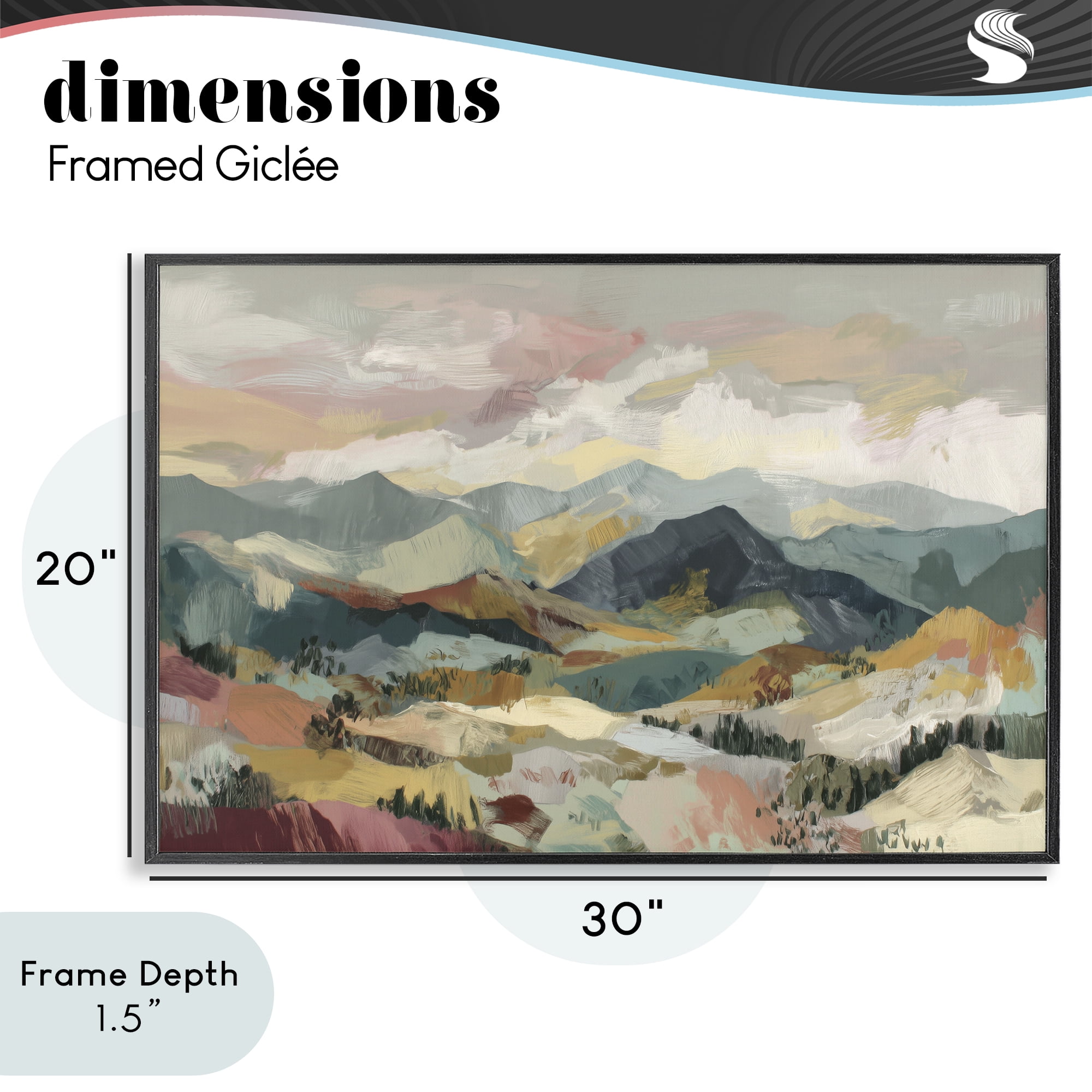 Stupell Industries Mountain Valley Vista Black Framed Giclee Art, design by Chromatic Storm Studio
