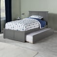thumbnail image 1 of Madison Twin XL Wood Platform Bed with Footboard and Twin XL Trundle in Grey, 1 of 17