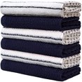 thumbnail image 4 of Premium Kitchen Towels (16x 28, 6 Pack)  Large Cotton Kitchen Hand Towels Chef Weave Design 380 GSM Highly Absorbent Tea Towels Set With Hanging Loop  Navy, 4 of 6