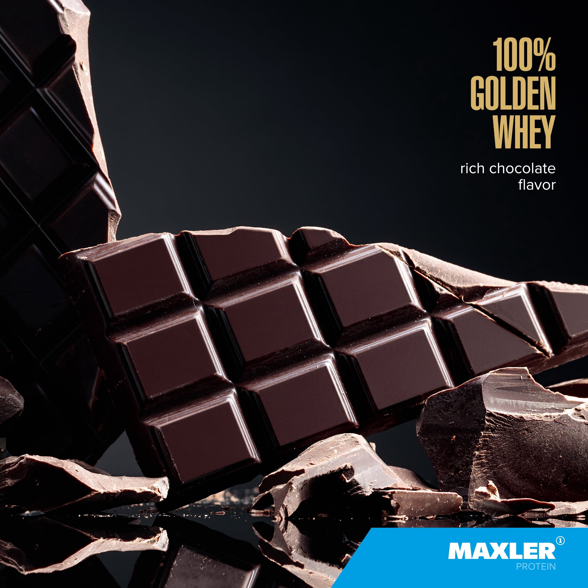 Maxler 100% Golden Whey Protein Powder - Rich Chocolate 5 lb