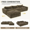 thumbnail image 3 of 116" Oversized Modular Sectional Sofa, Chenille Cloud Couch with Movable Ottoman, 4 Seat L-Shaped Sofa with Double Layer Support, No Assembly Required, Brown, 3 of 8