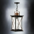 thumbnail image 3 of Luxury Colonial Outdoor Pendant, 21''H x 9''W, with Tudor Style Elements, French Country Design, Olde Bronze Finish and Shatterproof Glass, UHP1231, 3 of 6