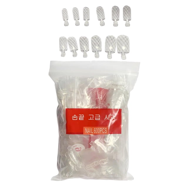 500 piezas de práctica de uñas postizas de s, operación Simple, pegatina completa, uñas cuadradas transparente Jinwen Uñas postizas