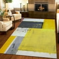 thumbnail image 2 of Modern Home Decor Area Rug, Yellow Black Gray White Rectangular Geometry Washable Rugs, Non-Slip Foldable Low Pile Easy Clean Mat For Living Room Bedroom Entryway Hallway Office 1x2ft, 2 of 6