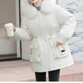 thumbnail image 4 of Fashion Winter Warm Coats for Womens Hooded Plus Size Casual Loose Solid Color Pocket Zippered Reversible Long Coat, 4 of 8