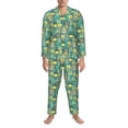 thumbnail image 3 of Naloa Animals with Leaf Men’s Pajamas Set - Long Sleeve Button Down Sleep Shirt and Pajama Bottoms Sleepwear Set-X-Large, 3 of 7