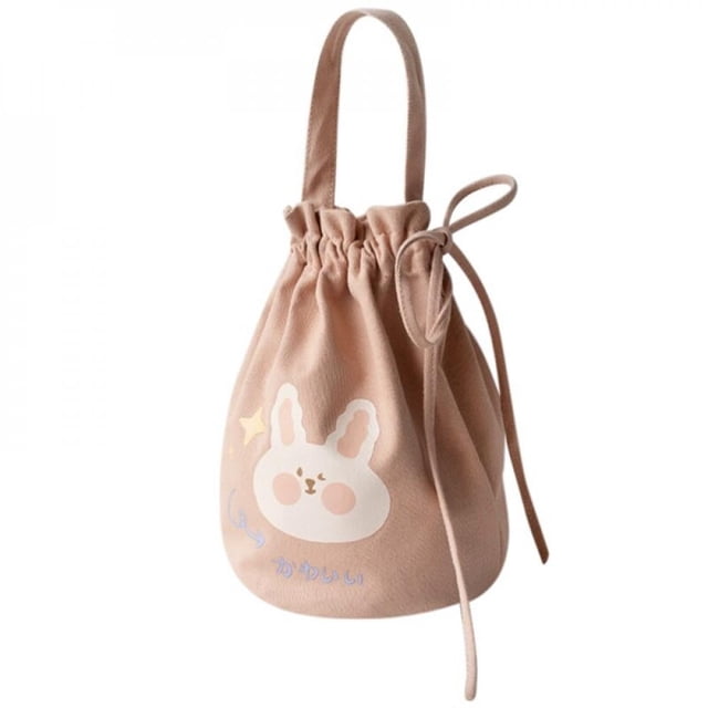 Students Can Be Cute Lunch Bag Canvas Korean Bucket Bundle Handbag Package Lunch Box Bag