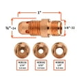 thumbnail image 4 of Consumables Kit for 17-18-26 Series TIG Torches with Stubby Set-Up - Long Nozzle - Sizes: 1/16", 3/32" and 1/8" (Model: AK-4-STUBL), 4 of 6