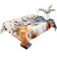 thumbnail image 2 of Fall Orange Blue Table Cloth Waterproof Tablecloths, Thanksgiving Floral Botanical Retro Tablecloth Dining Table Cover for Kitchen Party Tabletop Outdoor, Rectangle Tablecloth 52x70 Inch, 2 of 9