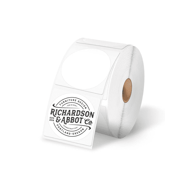 Phomemo 2" White Round Label Stickers Roll - 750pcs / Roll for 4X6 Thermal Label Printer for Small Business Supplies - Commercial Grade Thermal Labels for Custom Stickers Personalized & Business Logo
