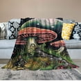 thumbnail image 2 of JRXY Mushroom Moon Throw Blanket Gift Flannel Ultra-Soft Comfy  Blankets Decor for Bedding Couch Sofa Chair Plush Lightweight Cozy Warm Girls Kids Adults Birthday White, 2 of 6