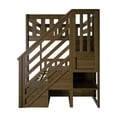 thumbnail image 5 of Max & Lily Solid Wood Twin over Twin Low Bunk Bed for Kids with Staircase, Walnut, 5 of 12
