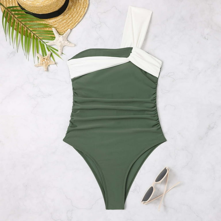 限定お値下げです！ONE SHOULDER SEPARATE SWIMWEAR Runtlly Women's One Piece Swimsuits One Shoulder Plus Size