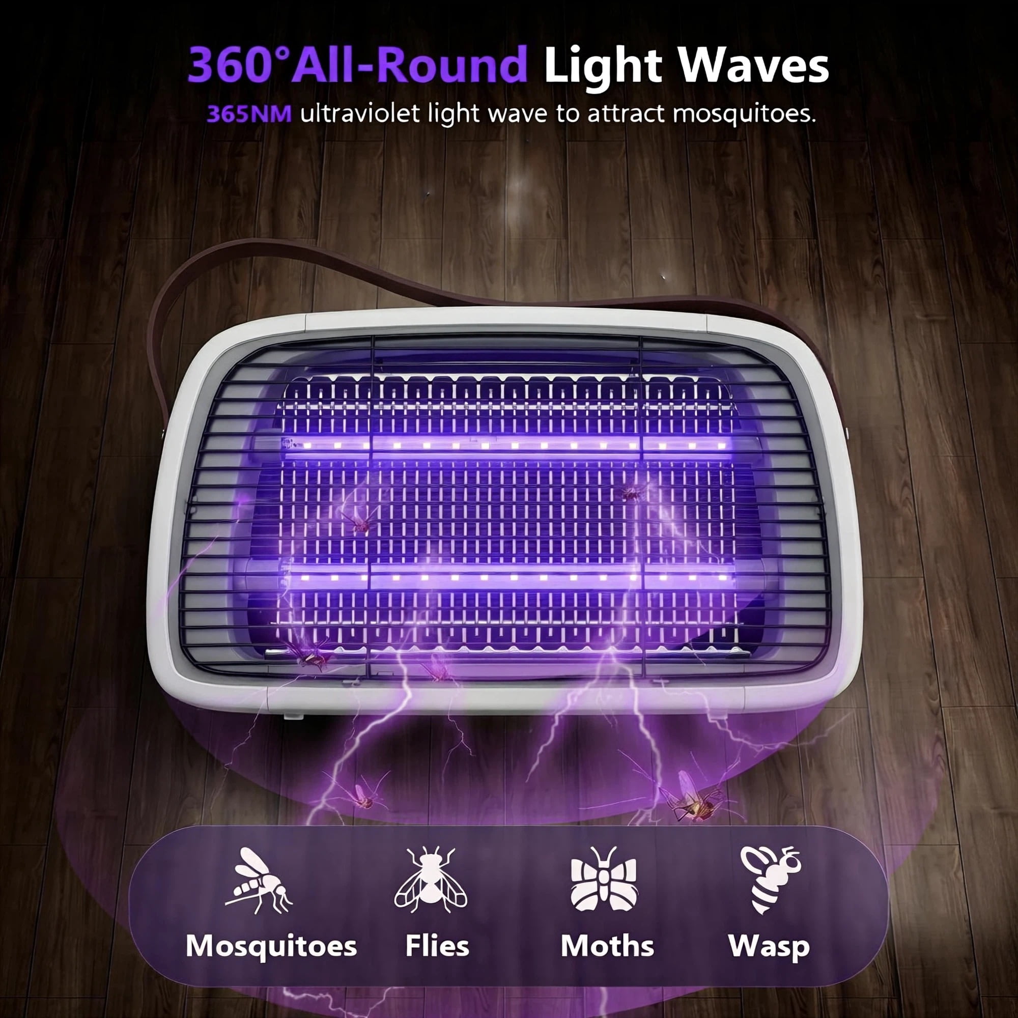 HeartGoods Bug Zapper, Mosquito Zapper, Up to 6000 Hours Lifespan Lamps, 3.9 ft Power Cord, High-Voltage, Fly Trap Mosquito Trap, Fly Killer Fly Zapper