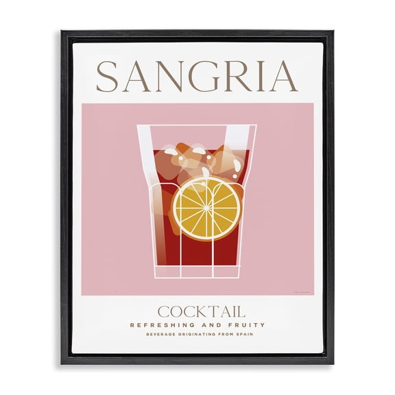 Stupell Industries Chic Minimal Sangria Food & Beverage Painting Black Floater Framed Canvas Art Print Wall Art, 17 x 21