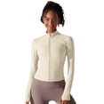 thumbnail image 4 of Chaqueta superior de manga larga acanalada de compresión para mujer, ajustada, deportiva, para correr, Fitness, abrigo con cremallera, camisetas de Yoga, sudaderas de entrenamiento, 4 of 5
