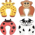 thumbnail image 1 of Tope de puerta de espuma con diseño de animales de dibujos animados, protector de dedos para bebés, previene lesiones por pellizcos en los dedos., 1 of 2