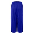 thumbnail image 6 of vigerkar 3/4 Leggings for Women Yoga Tights Tummy Control Work Out Exercise Yoga Pants Summer Bottoms (Blue, XXL), 6 of 6