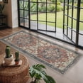 thumbnail image 3 of 5x7 Area Rugs for Living Room and Bedroom, Machine Washable Non Slip Low Pile Lightweight Print Pattern Rug, Indoor Modern Farmhouse Decor Floral Medallion Rust Red, 3 of 9