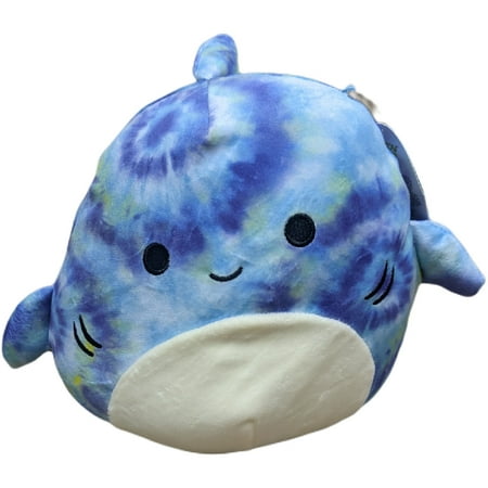 Squishmallows 8" Luther The Tie Dye Shark Plush Sea Life, Brand New with Tag