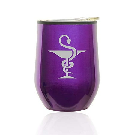 

Stemless Wine Tumbler Coffee Travel Mug Glass With Lid Pharmacist Pharmacy (Royal Purple)