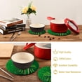 thumbnail image 4 of SKYSONIC Green Stripe Bow Pot Holders Trivets, 2 Pcs Heat Resistant Trivets,St Patricks Clovers Cotton Thread Weave Mats for Hot Pads Pans Pot Bowl Teapot for Kitchen Decor, 4 of 7