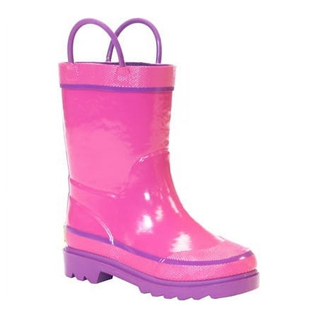 

Western Chief Unisex Kids Rain Boots with Pull Handles Waterproof Blue Sizes 4-10