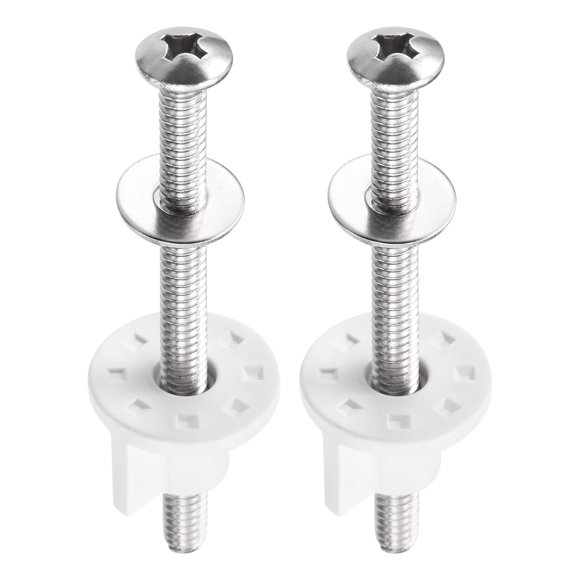 Unique Bargains 2 Set Toilet Seat Hinge Bolt Screw, M6x83mm for Top Mounting Toilet Seat Hinges Toilet Seat Replacement Parts Kit