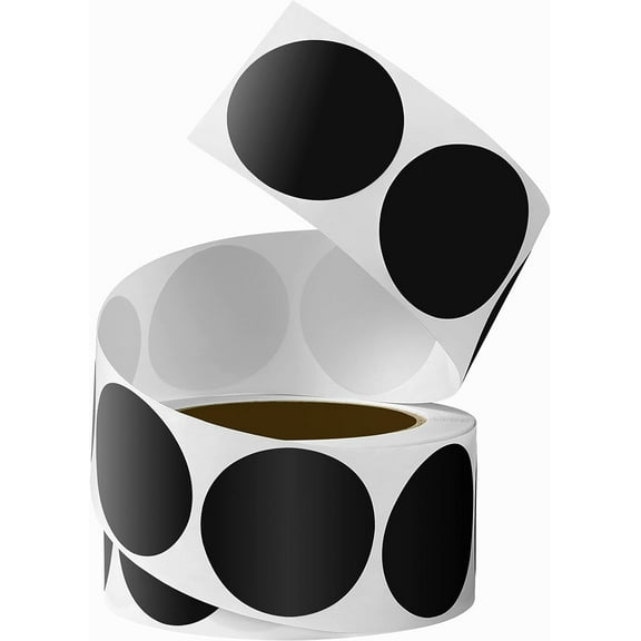 500 PCS Dot Stickers Roll 1 Inch Round Color Coding Labels Inventory Vinyl Circle Decals Removable Writable Black