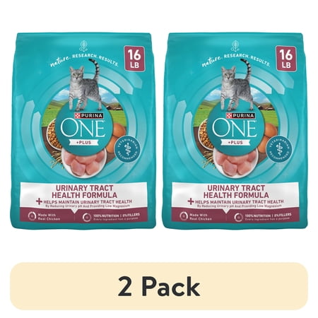 (2 pack) Purina ONE Plus Uniary Tract Health Formula Dry Cat Food Chicken 16 lb Bag
