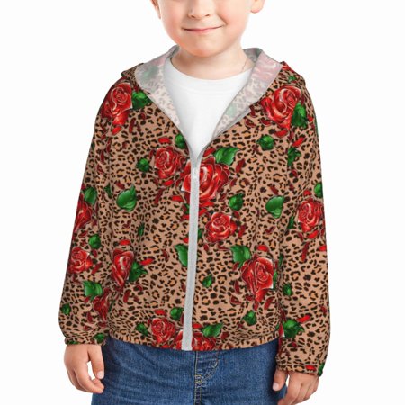 

Gaeub Rose Mix Leopard 1 Print Athletic Sun Protection Hoodie for Kids Long Sleeve Outdoor UV Shirt Running Fishing Top for Boys Girls-18 Months