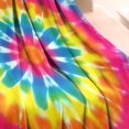 thumbnail image 3 of Colorful Rainbow Tie Dye Spiral Pattern Blanket,Comfortable Soft Flannel Throw Blanket,All Season,Warm Lightweight Blankets for Sofa Bed Couch Living Room Chair,30"x40", 3 of 4