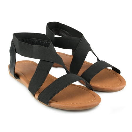 criss cross flat thong sandals