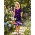 thumbnail image 5 of Ekouaer Nightgowns for Women Short Sleeve House Dresses with Pockets Pleated Moo moos Floral Print Mumu Dress, 5 of 6