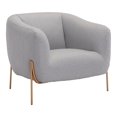 thumbnail image 1 of ZUO Fauteuil Micaela Gris & Or, 1 of 6
