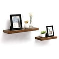 thumbnail image 2 of Boutique Home 23.6" Rustic Brown Wood Design Floating Wall Shelf, 2 of 7