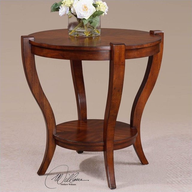 Uttermost Table d'Appoint Ron Bergman en Pécan Antique Chaud