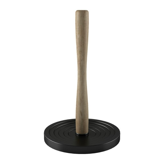 nu steel Wooden Kitchen Paper Towel Holder Black Base