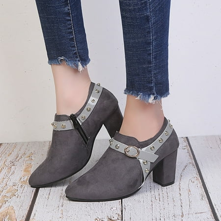 

HOMBOM Low-heeled Ankle Boots Water Shoes For Women Combat Boots Winter Daily Work White Boots Girl Ladies Boots For Reduced Price