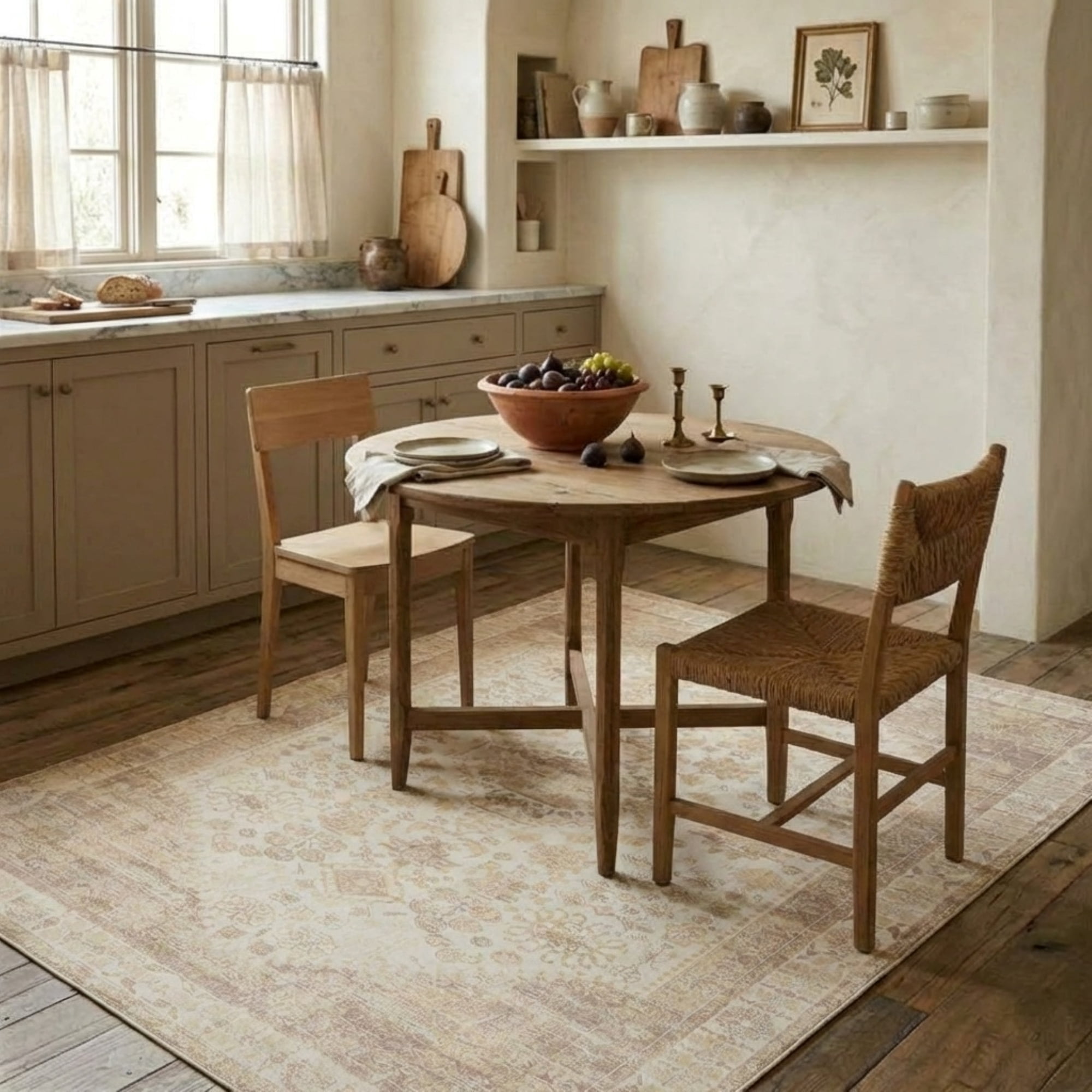 LR Home Brooke 7'10" x 9'10" Ivory/Beige Oriental Waterproof Non-Slip Machine Washable Indoor Area Rug