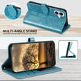 thumbnail image 6 of Case for iPhone 16 Plus Wallet Case, iPhone 16 Plus Case Leather with Strap Card Holder Magnetic Kickstand Shockproof Protective Case for iPhone 16 Plus 6.7 inch Life Tree Blue, 6 of 14